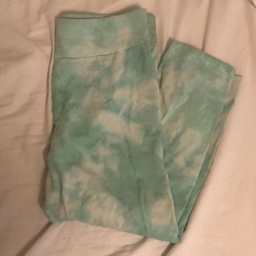 Handmade Blue Tie-Dye Leggings